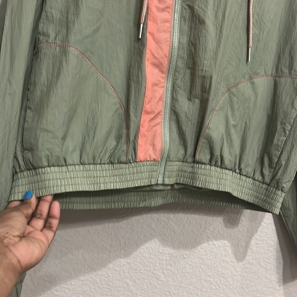 Flirtitude Windbreaker jacket olive green and pink jacket size Large - Picture 8 of 15